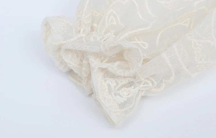 Женская кружевная блузка с длинным рукавом привлекательная Полупрозрачная из