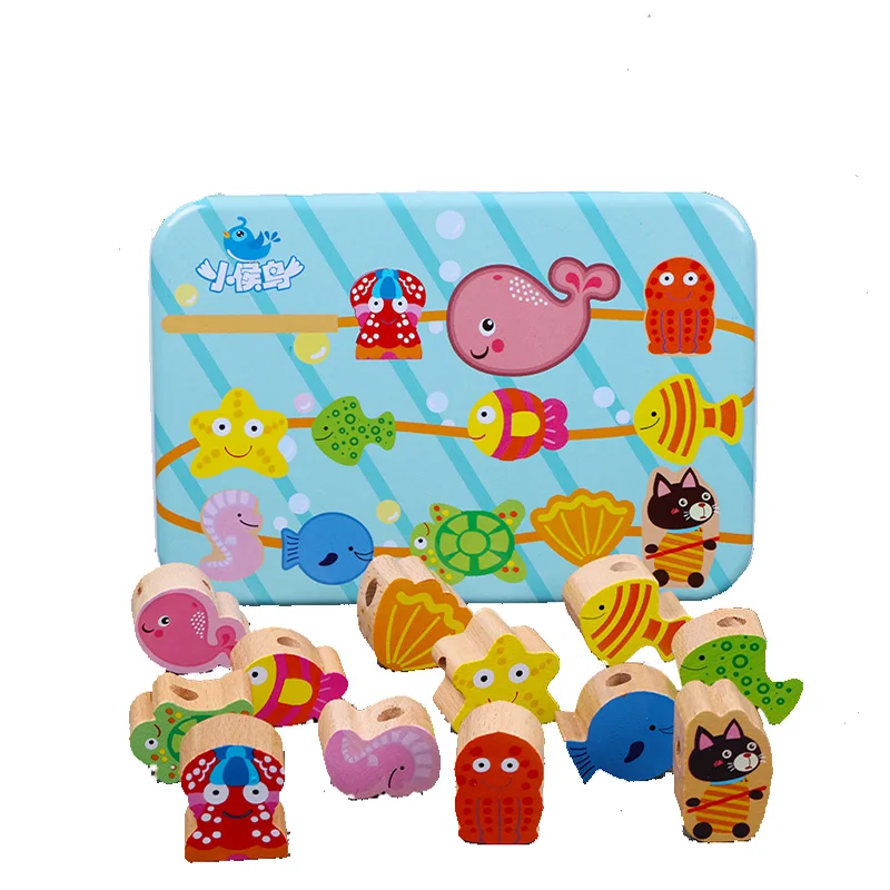 Деревянная игрушка для малышей DIY игрушка мультфильм фрукты животное резьба деревянная игрушка из бисера детский набор для раннего обучения
