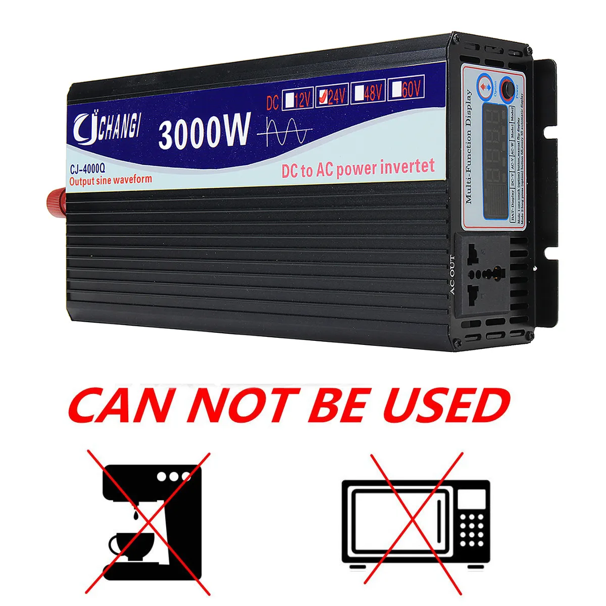 DC 12 V/24 V к переменному току 220V 6000/5000/4000/3000W инвертор с чистым синусом Мощность инвертор интеллигентая(ый) Цвет ЖК-дисплей Экран автомобиль для дома и улицы инвертор