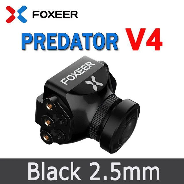 Black 2.5mm PAL Foxeer Predator V4 FPV камера гоночный Дрон мини-камера 16:9/4:3 PAL/NTSC переключаемый Супер WDR, osd 4 мс задержка Upgarded PredatorV3 - Цвет: Black 2.5mm PAL