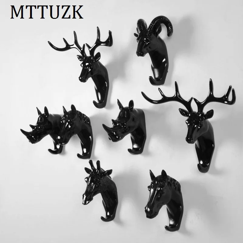 Черный/белый/искусственный крючок MTTUZK в виде головы из смолы декоративный для