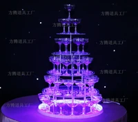 beautiful wedding champagne tower wine tower with five tiers round party decoration wedding supply