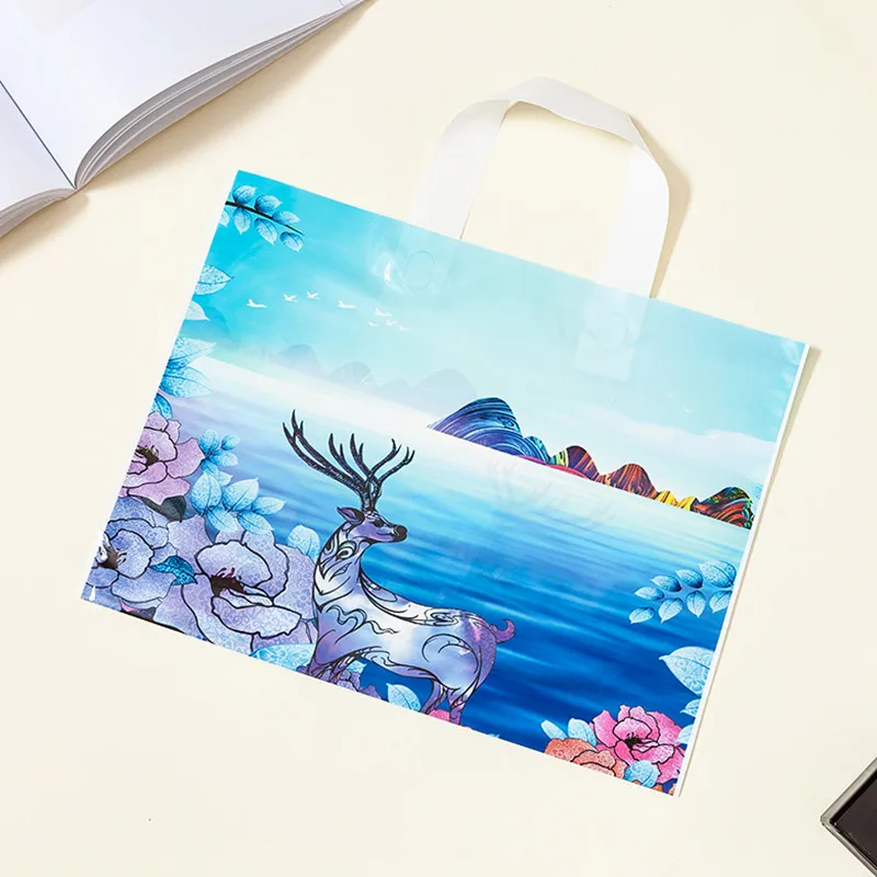 

33*25+6cm Gift Bag Plastic Bags Shops Clothes Packaging Shopping Storage Bag Wedding Party Supplies Kids Jewelry Packaging Bags