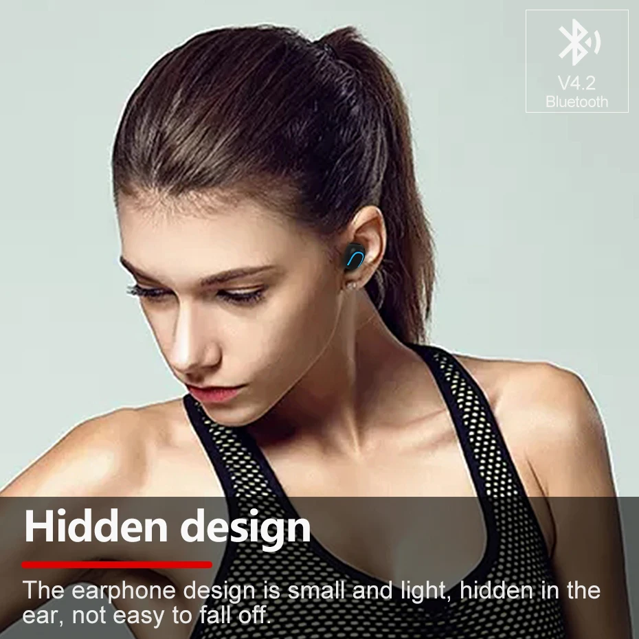 Невидимые 5 0 Bluetooth наушники Мини Q13S TWS беспроводные вкладыши с 6 часами музыки