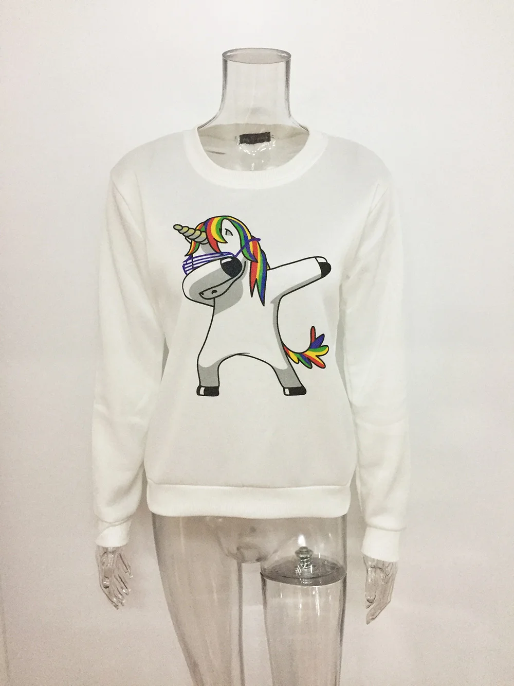 Новое поступление модные забавные Единорог Для женщин свитеры с круглым вырезом