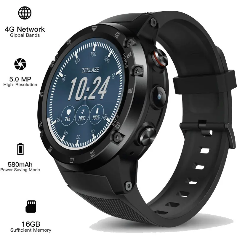 Zeblaze THOR 4 Plus 4G Global Band SmartWatch GPS/GLONASS android четырехъядерный процессор Автономная музыка