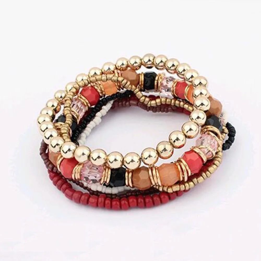2016 богемные летние ювелирные изделия MutiLayer Бусы Браслеты и браслеты для женщин