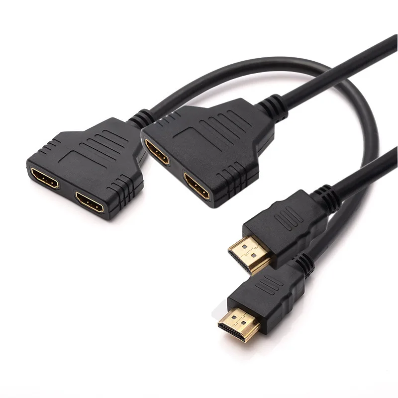 Кабель-разветвитель HDMI 1 мужчина к двойной HDMI 2 Женский Y Splitter адаптер в HDMI HD светодиодный ЖК-дисплей ТВ 30 см 1 в 2 Splitter адаптер конвертер