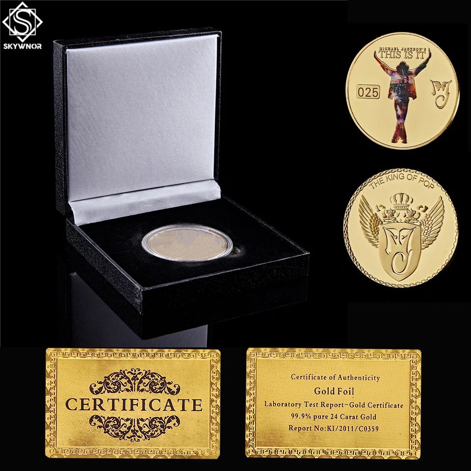World Pop Super Star Michael Jackson Gold Commemorative Coin For True Love Fan Collectioon