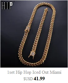В стиле «хип-хоп» 1 комплект Полный Стразы Bling льдом Для мужчин браслет со стразами золотые Майами КУБИНСКИЙ звено цепи Браслеты для Для мужчин, ювелирное изделие, Дропшип