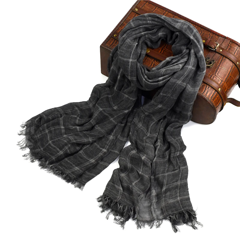 100% хлопок шарф мужской высокого качества длинный модный клетчатый роскошный