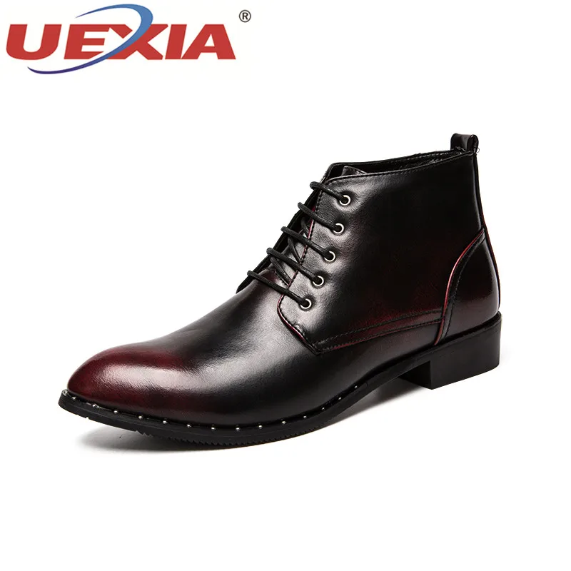 UEXIA 2018 кожа Для мужчин зимние сапоги удобная обувь дезерты Zapatos de Hombre Botas открытый