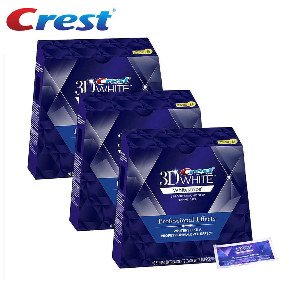 3 коробки Crest 3D Белый белые полоски LUXE Система профессионального отбеливания зубов полоски отбеливание зубов яркие белые зубы