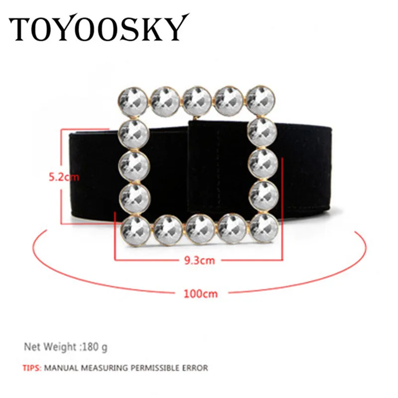TOYOOSKY роскошные ремни для женщин квадратный набор со стразами бархатное