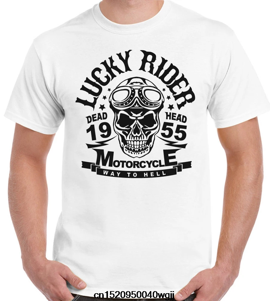 Jzecco Новый Лидеры брендов мужской футболки Для мужчин Lucky Rider Мертвая голова S Biker