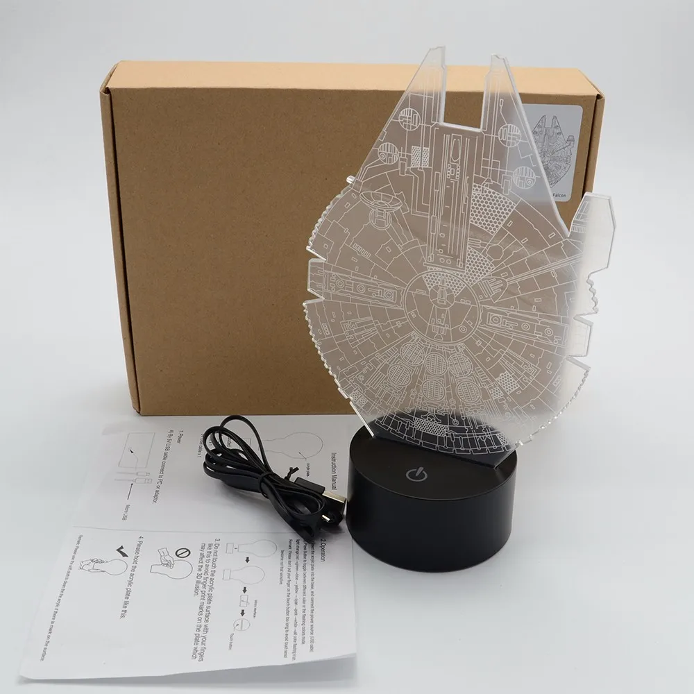 Статуя Свободы из Нью Йорка 7 цветов RGB иллюзия USB 3D Светодиодная лампа детская