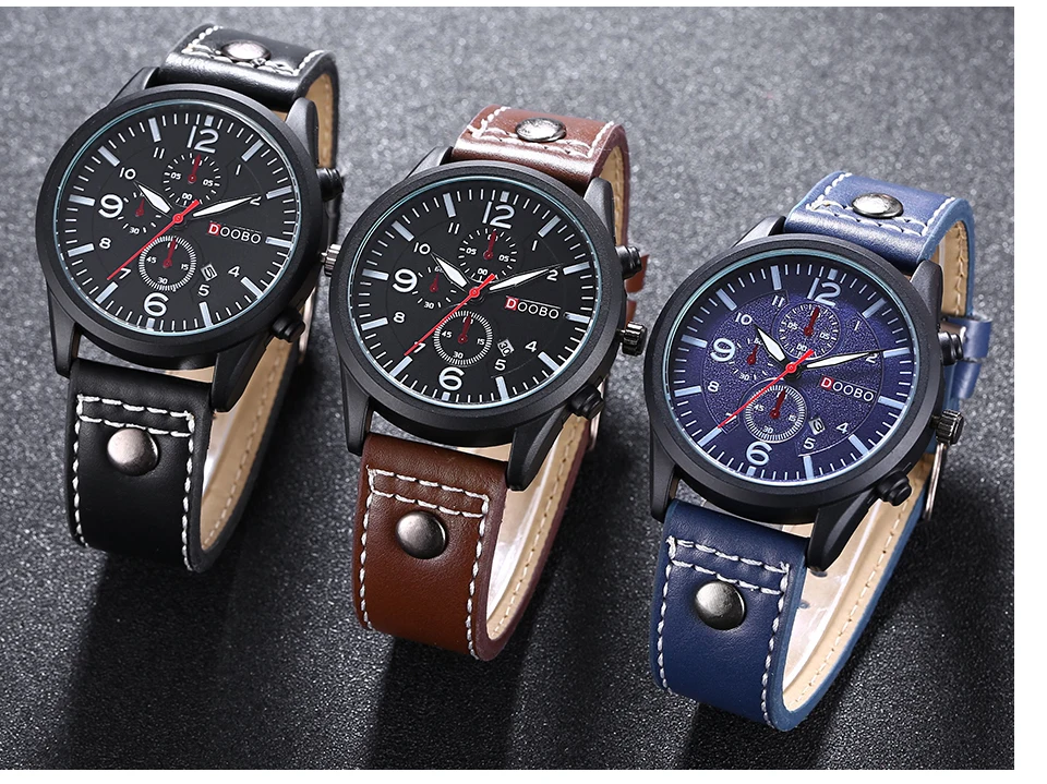 Reloj Hombre DOOBO D014 модные хронограф спортивные мужские часы лучший бренд класса люкс военные кварцевые часы Relogio masculino
