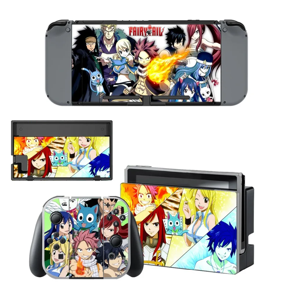 Fairy Tail кожи Стикеры наклейка Для Nintendo консолью коммутатора и контроллер для NS