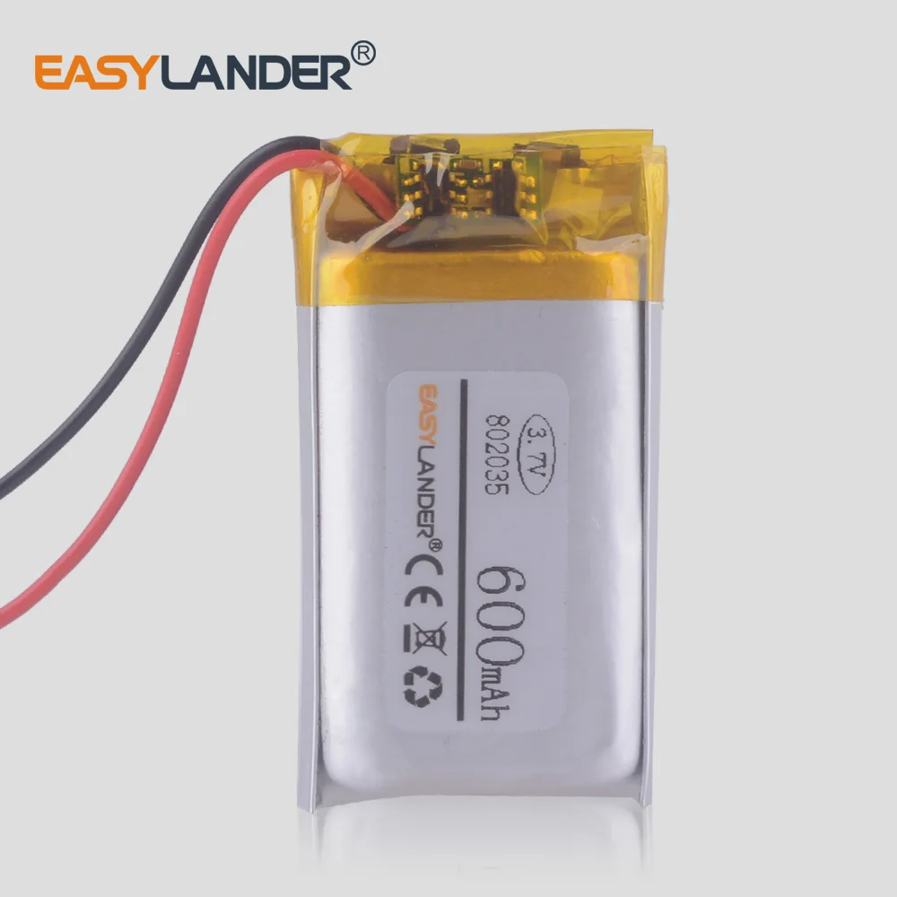 3 7 V батарея 082035 802035 600MAH литий-полимерная MP3 MP4 MP5 игрушка маленькая аудио |