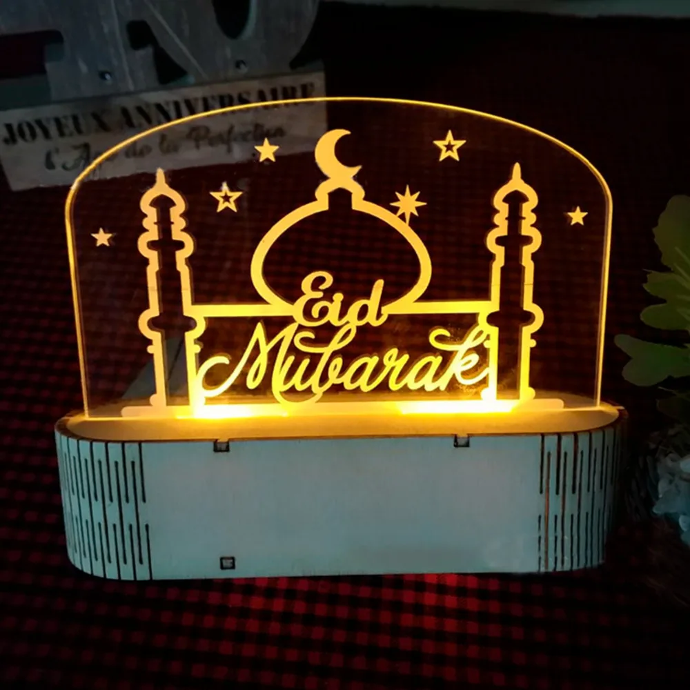PATIMATE деревянный Eid украшение Мубарак Луна деревянная дощечка Висячие Pendan Рамадан
