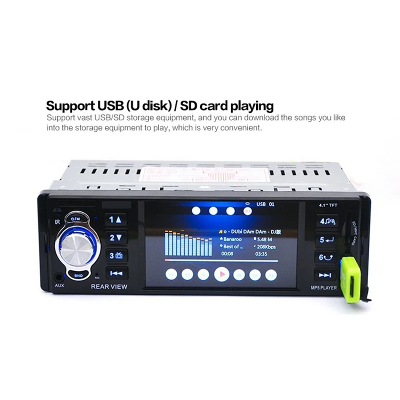 4 1 дюйма TFT HD LED экран FM радио 12 В/24 В MP3 MP4 MP5 автомобильный аудио с пультом
