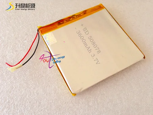 

SD tablet battery 3.7v 508078 li ion battery 3600mah for tablet PC