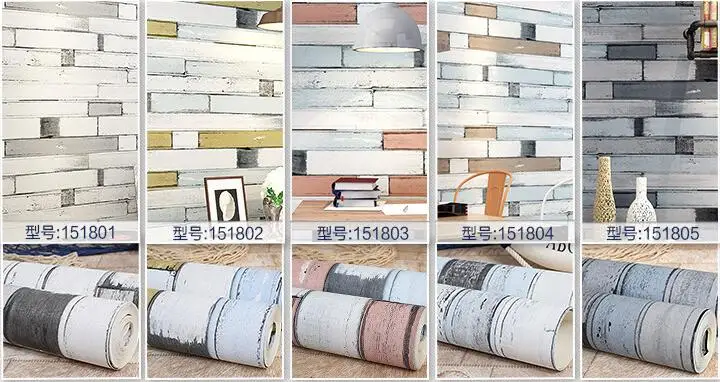 

Mediterranean Vintage Wood Stripe Texture Design Wallpaper Roll/ 3d Wood Texture Shop&Bar&Living Room Wall Home decoration