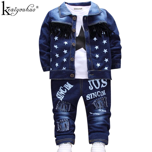 2022 Fashion Autumn Baby Boys Clothes Set Boys Sport Suit Children Sets Kids Clothes Denim Clothes For Boys Clothing 1 3 4 Year 1