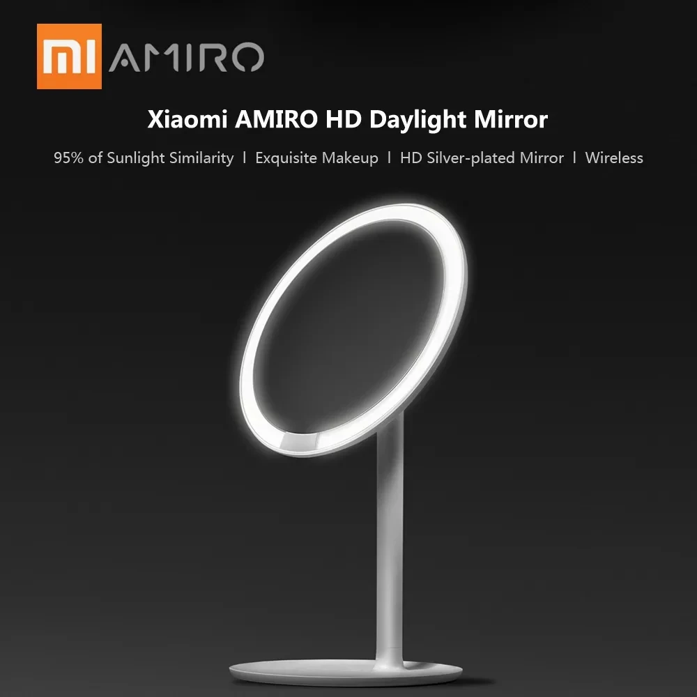 Xiaomi Mijia AMIRO HD зеркало с регулируемой яркостью и регулируемой яркостью 60 градусов вращающийся 2000 мАч Дневной светильник косметический зеркальный светильник для макияжа