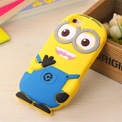 Горячая 3D симпатичные мягкие мультфильм кремния гадкий я желтый миньон назад