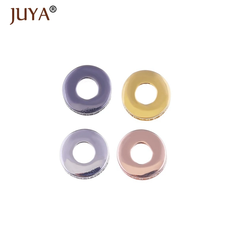 Модные бусины Juya фурнитура медные циркониевые круглые разделители для