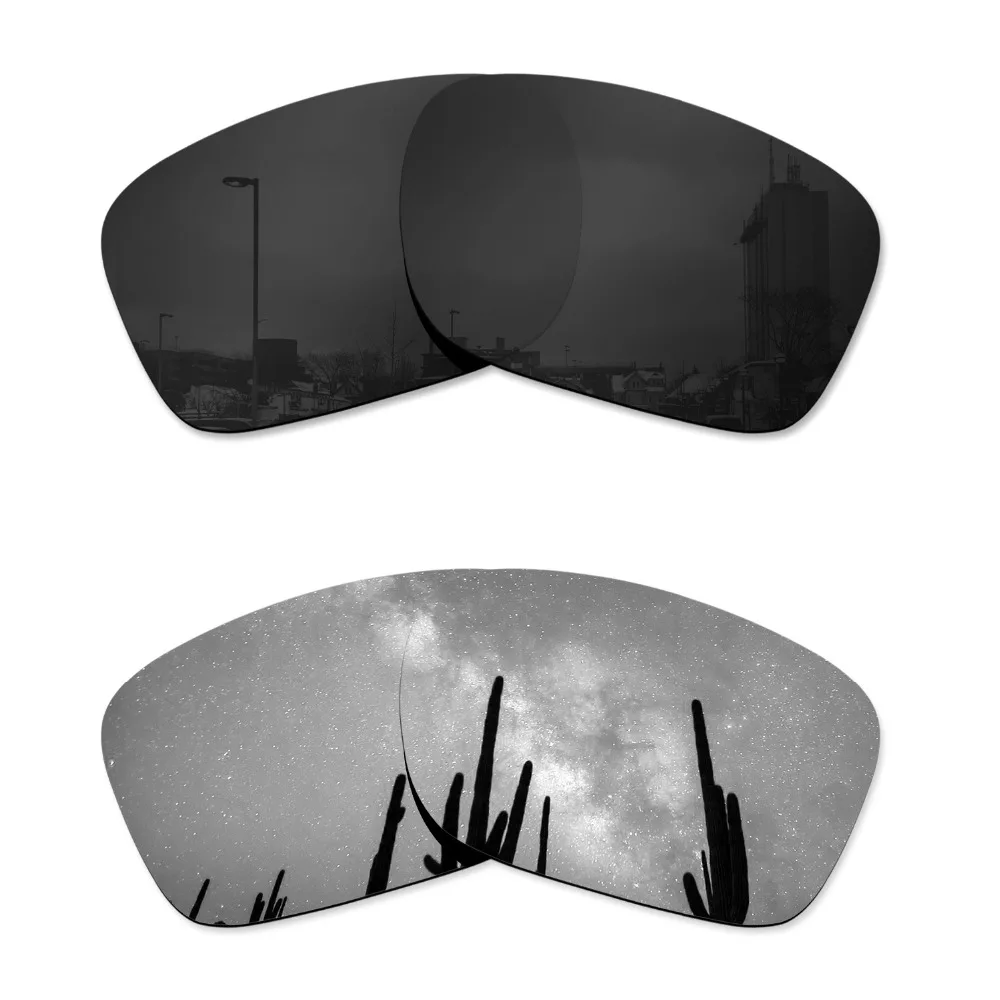 

Glintbay 2 пары поляризованных солнцезащитных очков Сменные линзы для Oakley Holbrook Stealth черный и серебристый титан