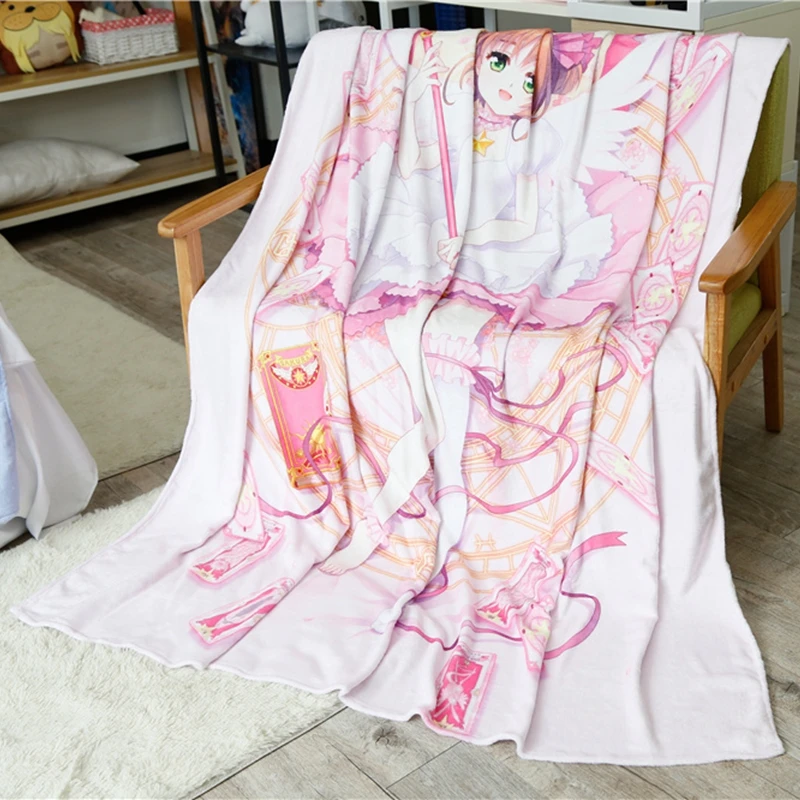 Prezzo Anime JK Cardcaptor Sakura Kinomoto Cerberus Cosplay Flanella 150*200cm Coperta Sul Letto Peluche Copertura Del Sonno Biancheria Da Letto Morbido Caldo Personalizzato