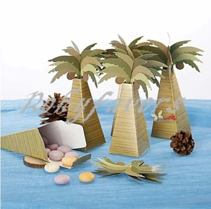Бесплатная доставка 100 шт. коробки с пальмами сувениры конфеты для вечевечерние