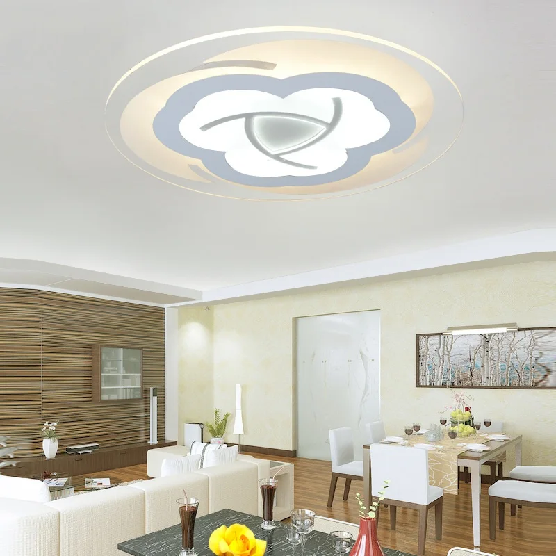 

Slim Acrylic Flower LED Ceiling Light Living Room Bedroom Study Room Lamp Office & Commercial Lighting Ceiling lights AC110-240V