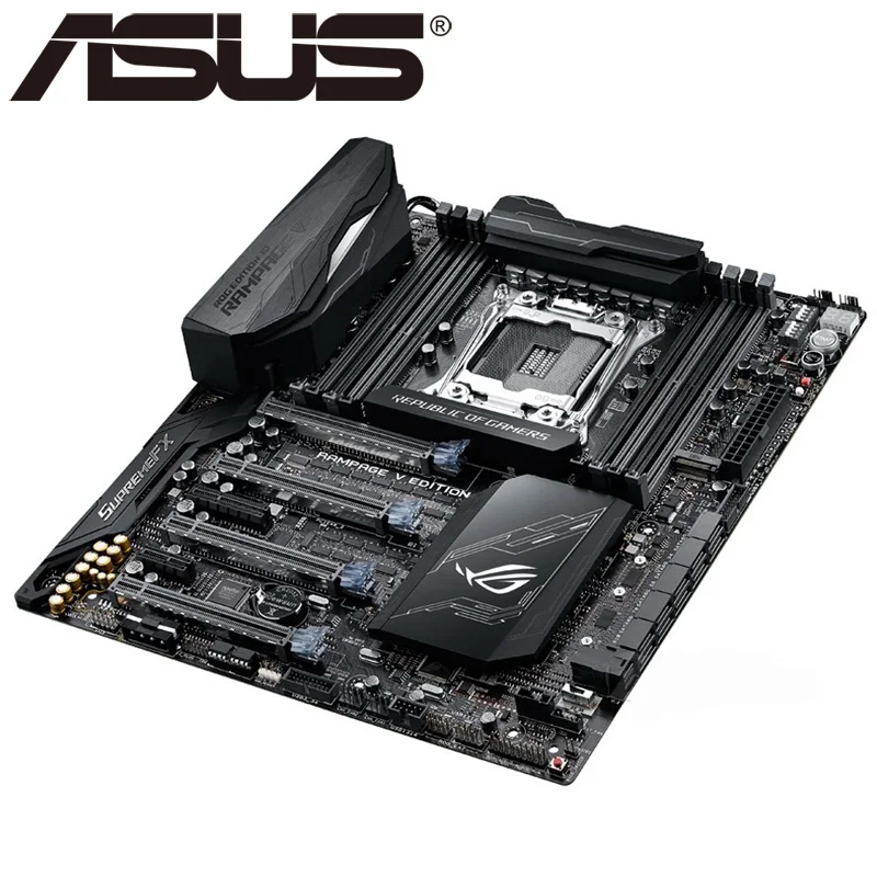 Материнская плата Asus ROG RAMPAGE V EDITION 10 для настольных ПК X99 Socket LGA 2011-V3 i7 X DDR4 128G E-ATX UEFI биос оригинальная б/у материнская плата