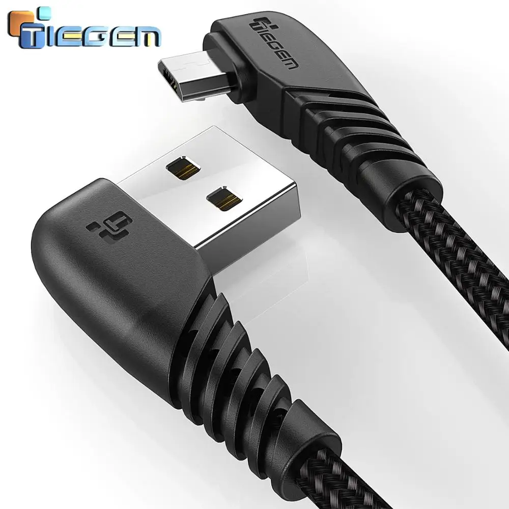 

Micro USB Cable 2A Fast Charger USB Cord Tiegem 90 degree elbow Nylon Braided Data Cable for Samsung/Sony/Xiaomi Android Phone
