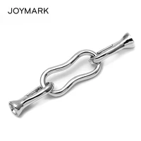 white rhodium plated sterling silver connector link charm spring clasp with end cap for pearl jewelry necklace bracelet sc cz041