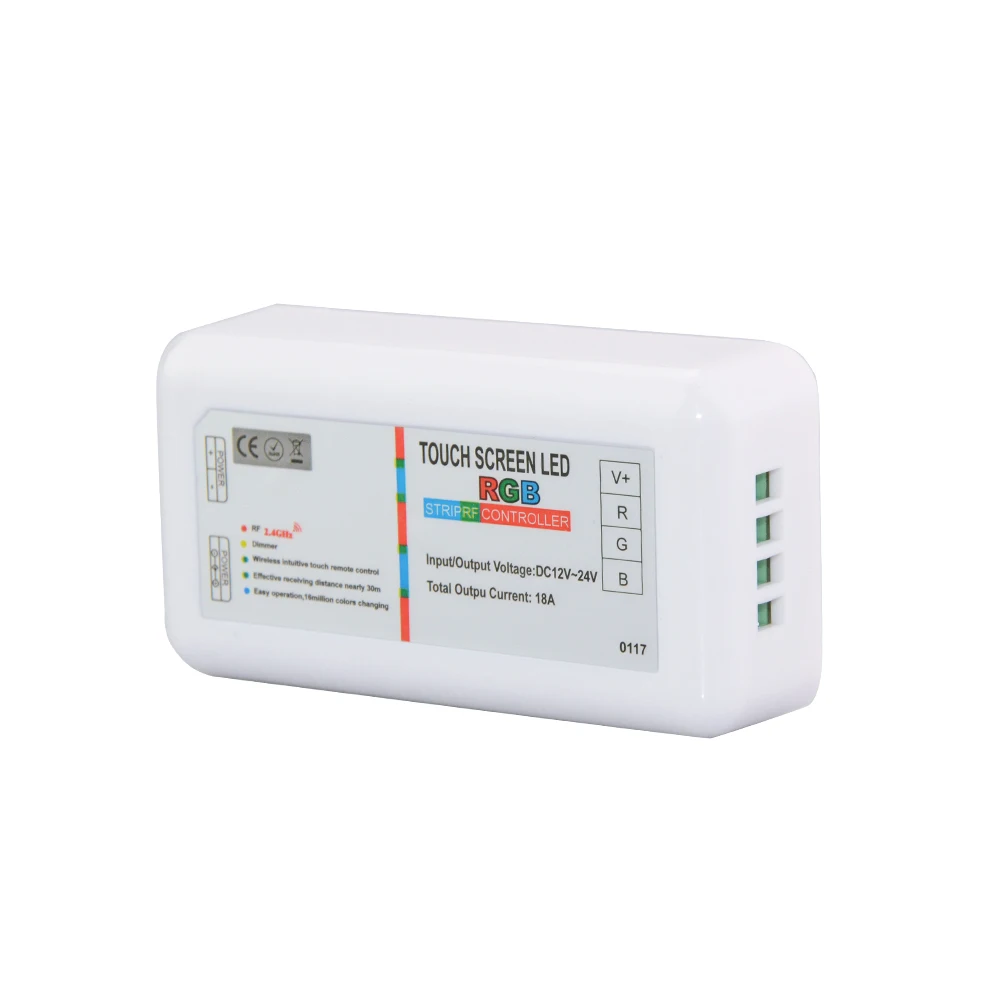 

2.4G Wireless Wifi RF Remote DC 12-24V Led Controller 8A Touch Screen Wifi Led Control For 5050 rgb Led Strip Tape Light