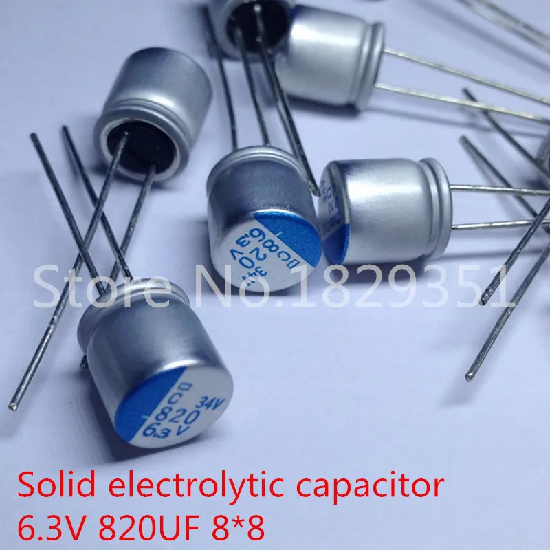 

Kapasitor Solid, 820 мкФ 6,3 v 8*8mm 6,3 V 820uF Grafis Motherboard itor 25 шт