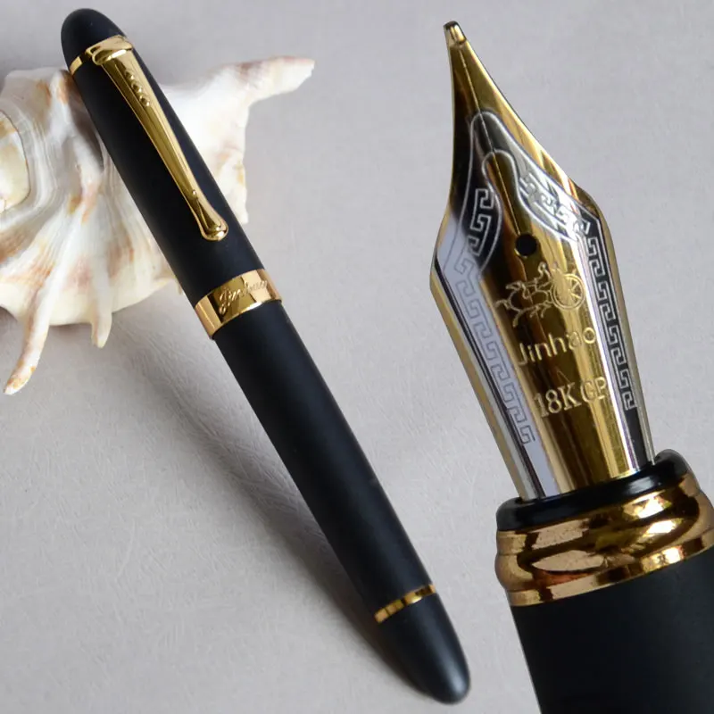 FOUNTAIN PEN 18KGP 0.7mm BROAD NIB JINHAO X450 MATTE BLACK / GOLDEN BUSINESS GIFT WHITE RED PINK 21 COLORS FOR CHOICE 450 | Канцтовары