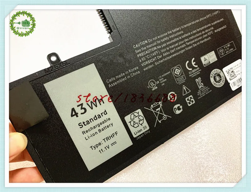 Аккумулятор для ноутбука GYIYGY TRHFF 1V2F6 01v2f6 Dell Inspiron 15 5000 5547 Vostro 14 5480D Latitude 3450|battery for