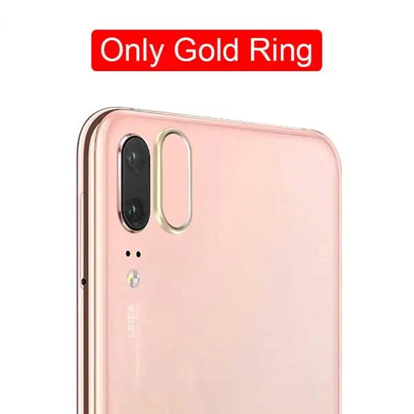 Only Gold Ring Защитное стекло для камеры huawei P20 P30 Pro, закаленное стекло+ металлическое защитное кольцо для объектива камеры заднего вида, полное покрытие для huawei P20 - Цвет: Only Gold Ring