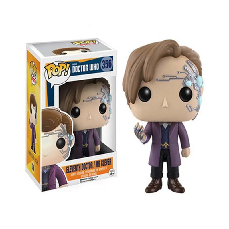 ФИГУРКИ ДОКТОРА КТО FUNKO POP 10 см "Одиннадцатый доктор и мистер Клевер" 356 и "Десятый доктор" 221 # Виниловые действующие фигурки коллекционной модели игрушек 2F23.