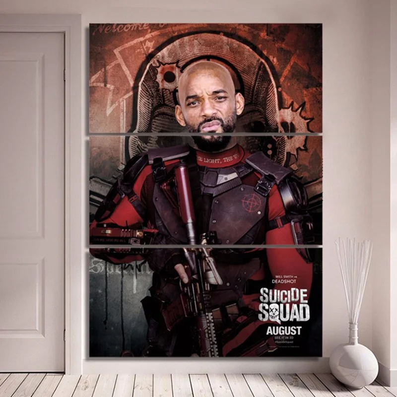 3 Плоскости Стены Художественная Роспись Suicide Squad Постер Фильма И Отпечатки На
