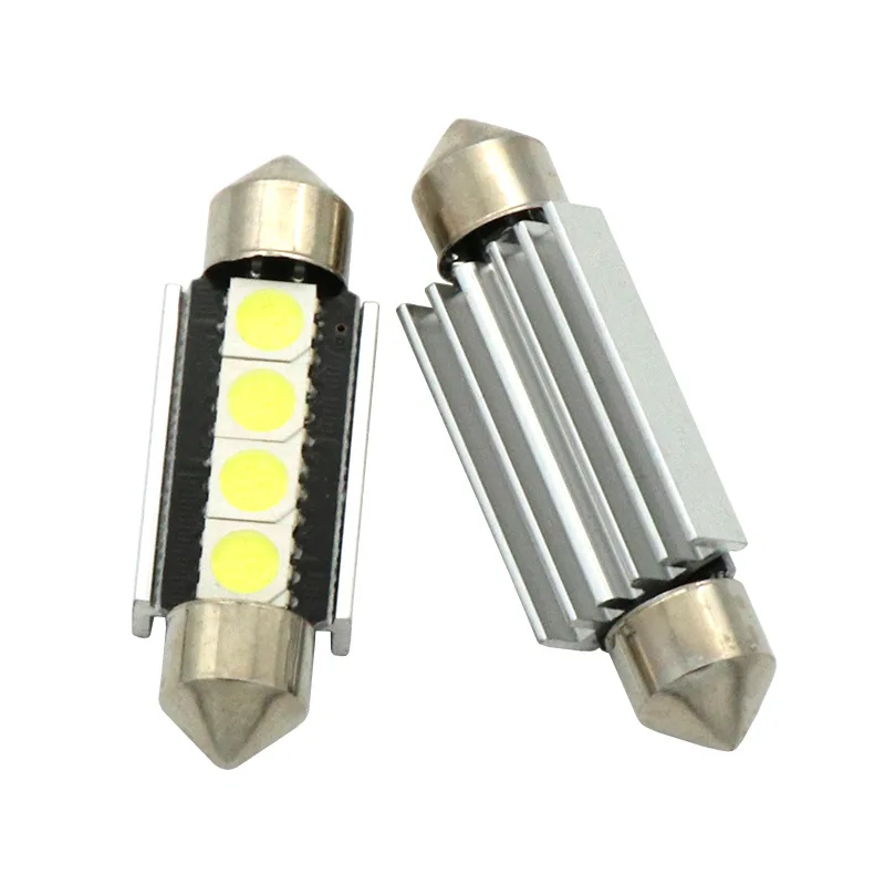 10 шт. 42 мм 4SMD 4 SMD 5050 LED для CANBUS без ошибок гирлянда лампа автомобиля номерной знак