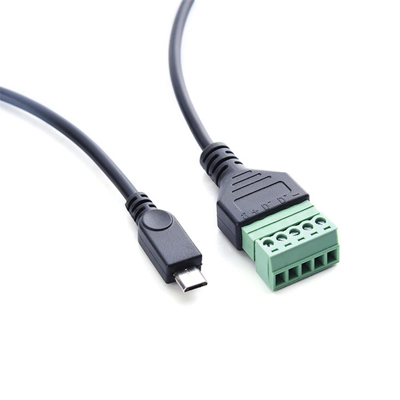 1 шт. фута 5 штырьков Micro USB 2 0 штекер штифтов винт с защитой без клемм адаптер