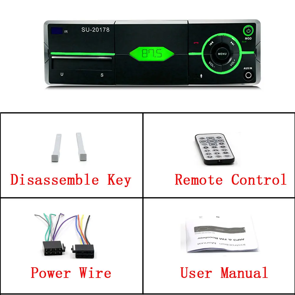 AMPrime 1 Din автомагнитола MP3 плеер Автомобильный аудио стерео Bluetooth радио 12 в FM AUX