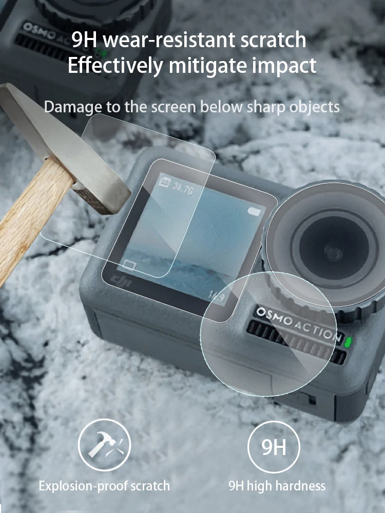 Защитная пленка из закаленного стекла для DJI OSMO ACTION Sports vedio camera экрана стальная |