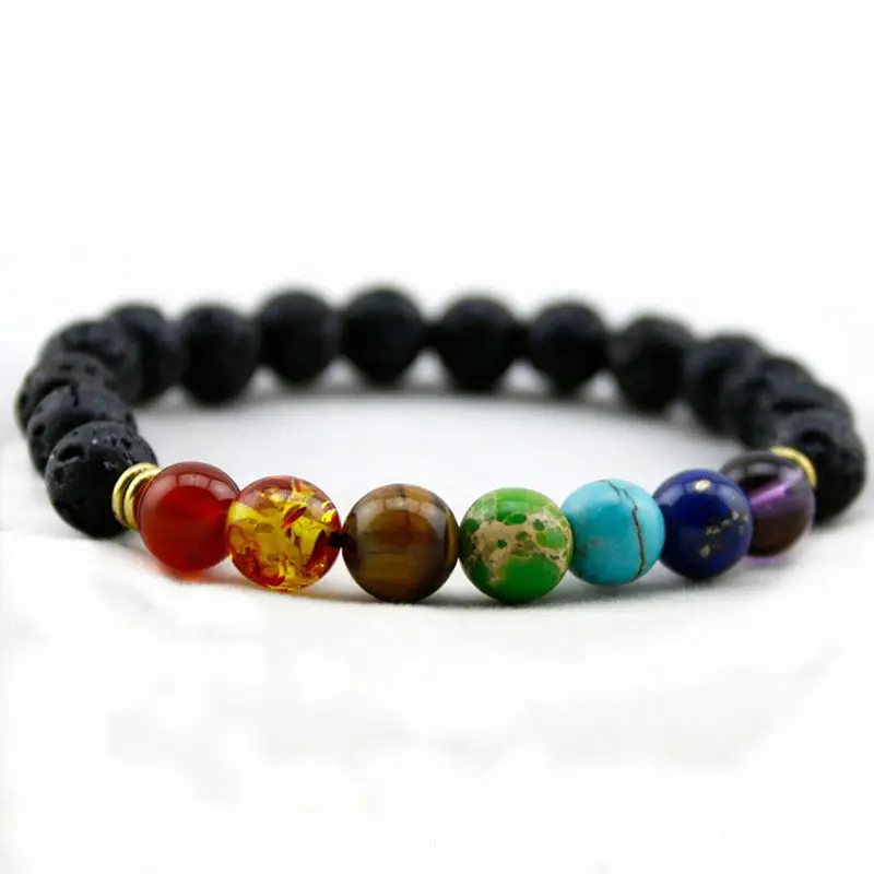 Лидер продаж! Модный натуральный лавовый камень 8 мм Энергия вулкана чакра